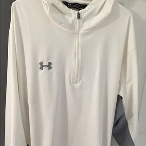 NWOT white UA heatgear 1/4 pullover 2xl w/ hoodie
